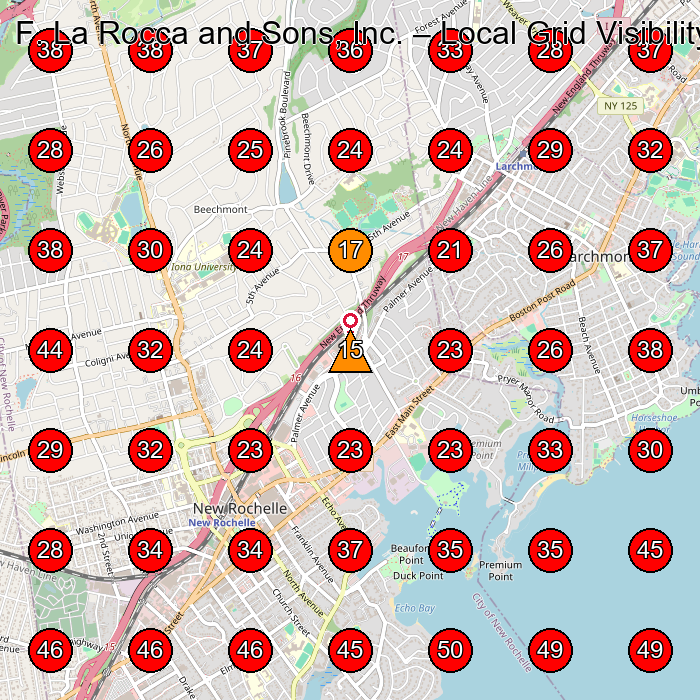 F. La Rocca and Sons, Inc. GeoGrid visibility map for Masonry Contractor in None
